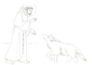 St. Francis taming the wolf of Gubbio