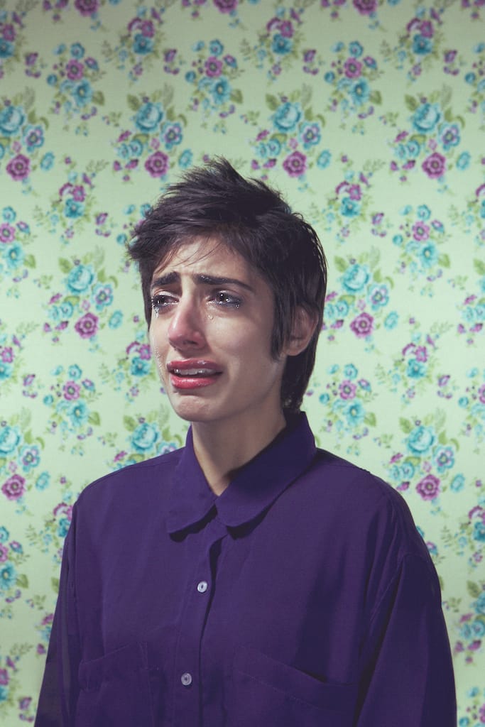 Woman crying.