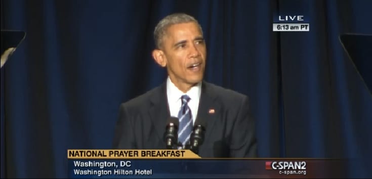 Obama welcomes the Dalai Lama video National Prayer Breakfast