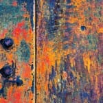 A rusty, old gas pump