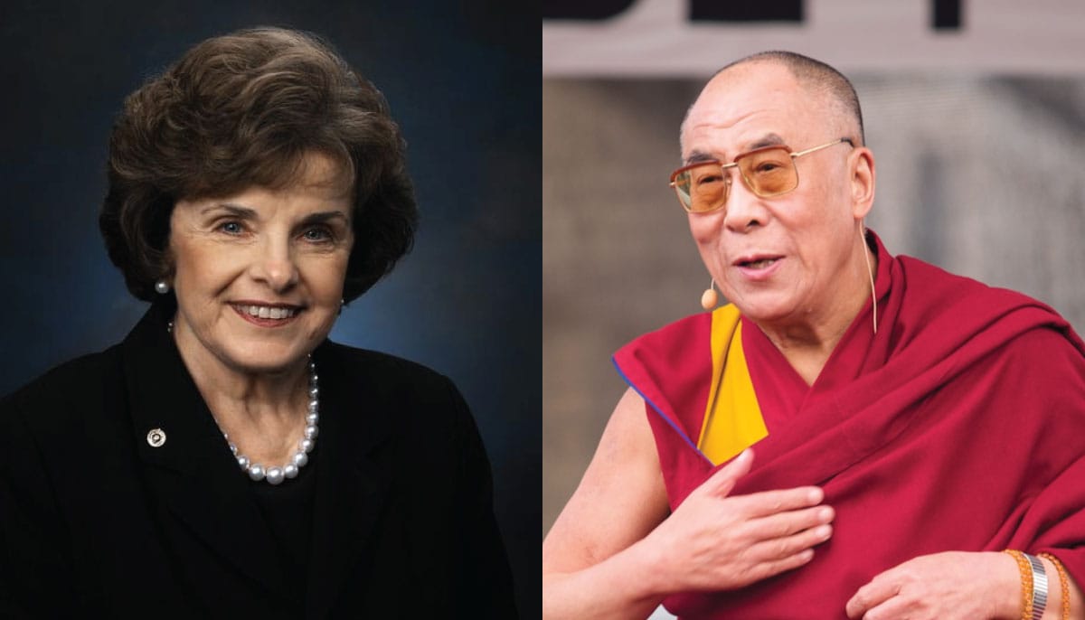dianne feinstein, senator, us government, dalai lama, resolution, 80th birthday, lion's roar buddhism