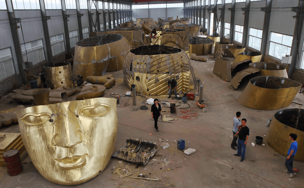 The Grand Maitreya Project statue manufacturing process.