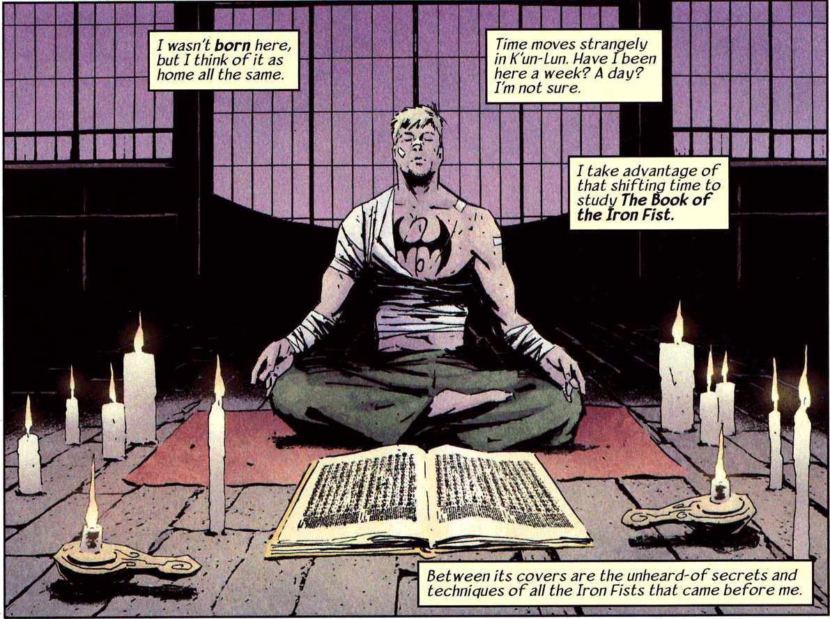 Iron Fist meditating.