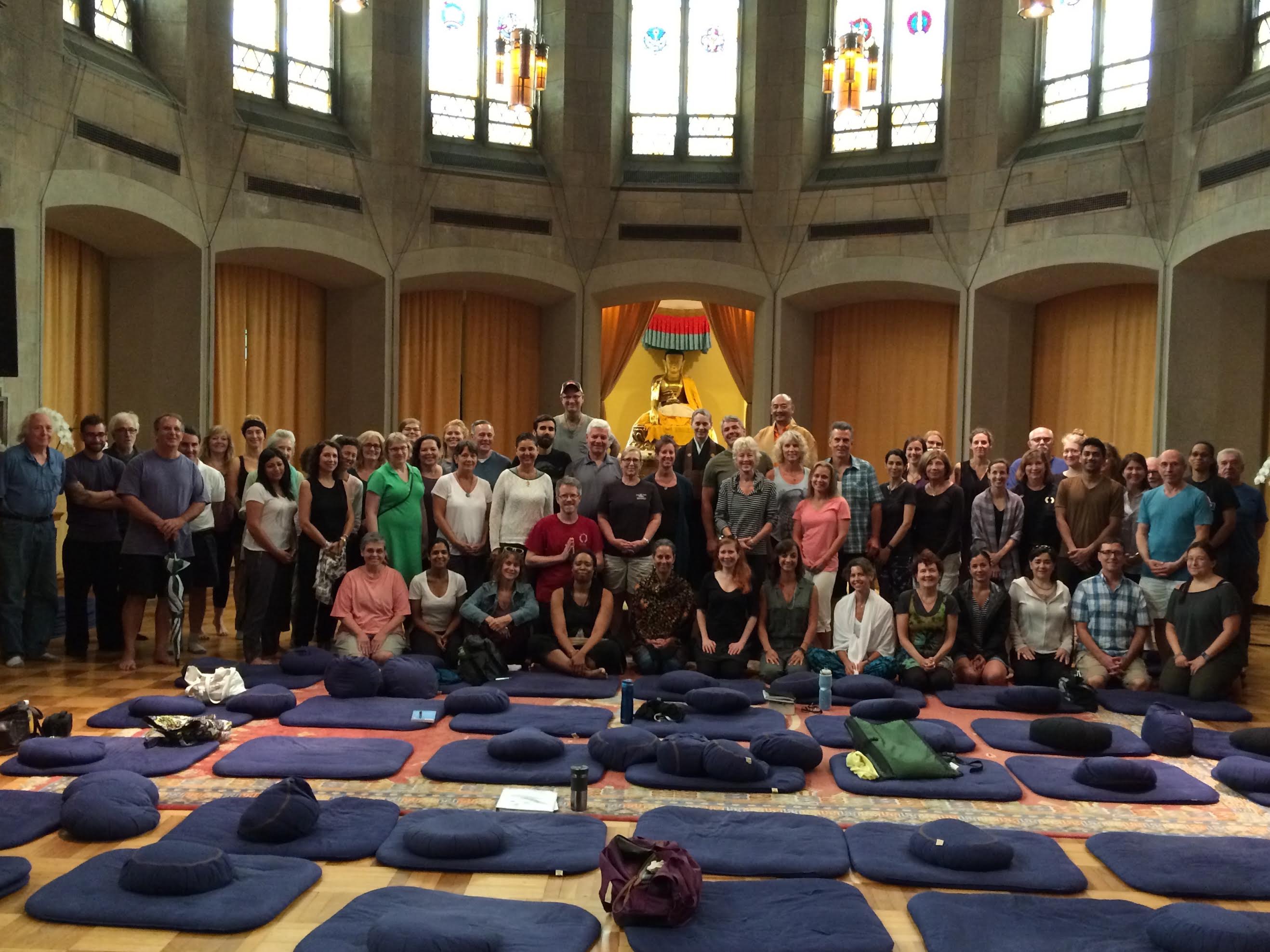 Retreatants join Buddhist teachers Anyen RInpoche, Karen Maezen Miller, and Josh Korda, along with Lion's Roar staff, for our July 2106 program, "Finding Freedom from Difficult Emotions."