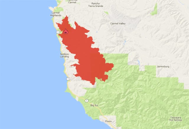 The spread of the wildfire as of Saturday. Via CalFire.