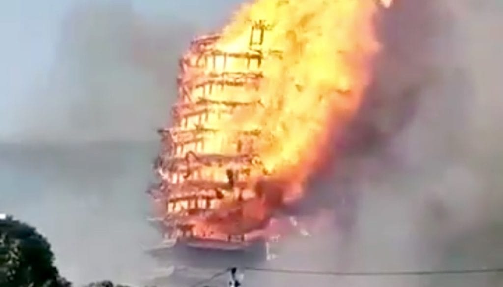 Pagoda fire.