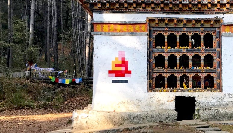 Buddhist monk mosaic.
