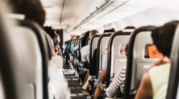 Plane aisle.