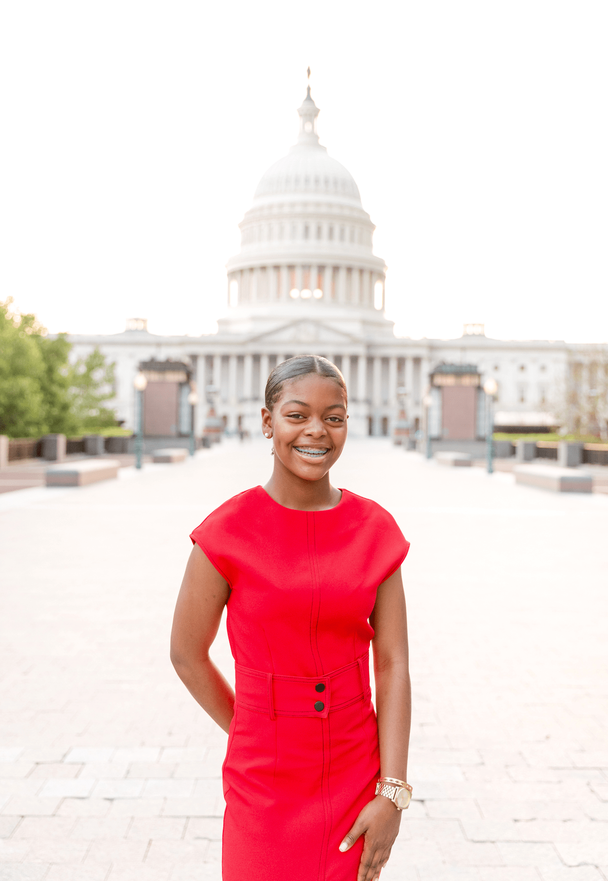 Lauryn Renford stands in front of congress.