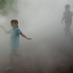 Artist installs sculptures made of fog in Boston parks