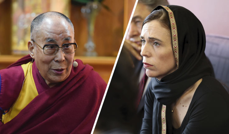 The Dalai Lama, New Zealand Prime Minister Jacinda Ardern