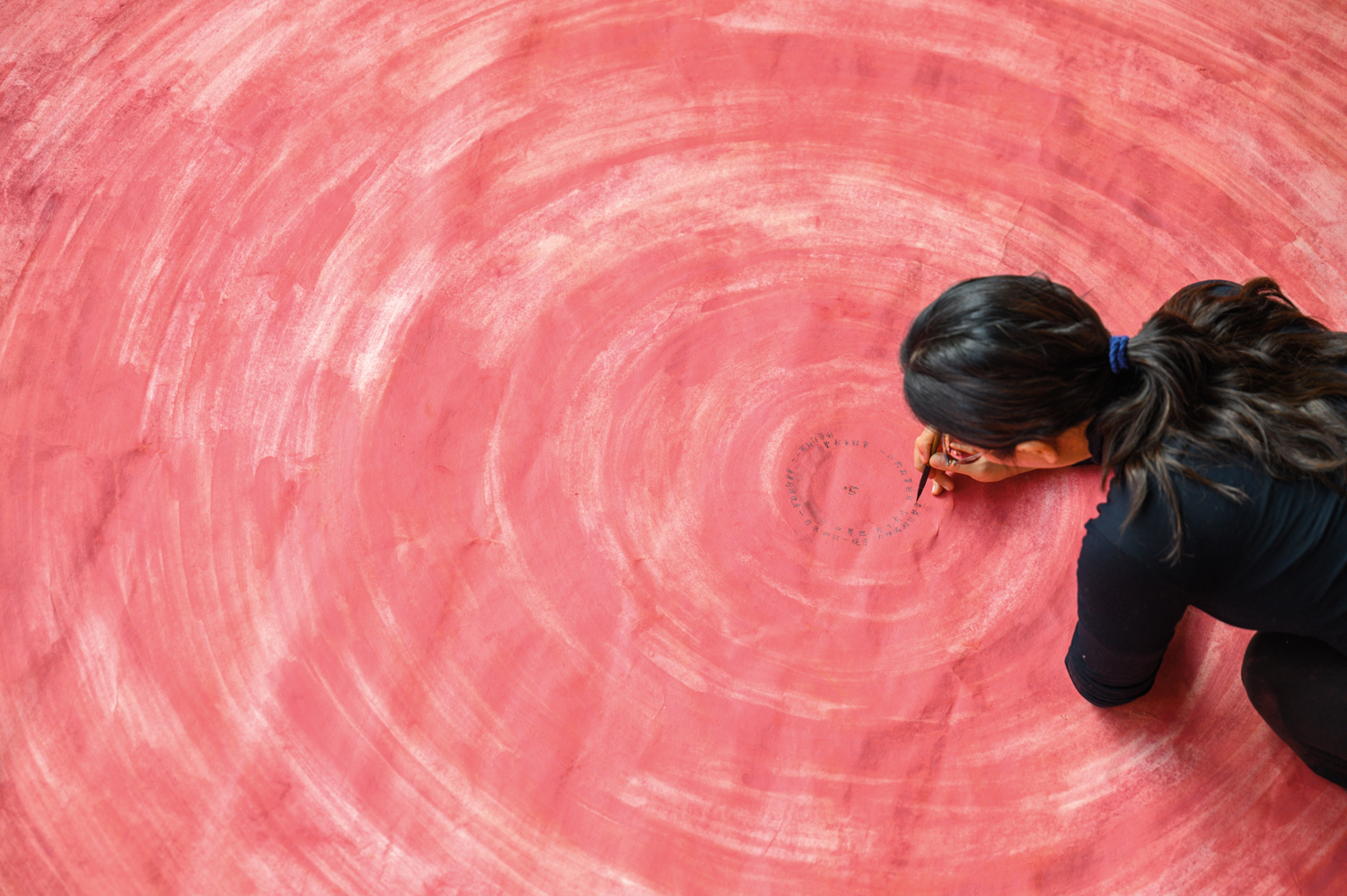 From a Dust Particle to the Universe, 2021. Rice paper installation, 245x198cm