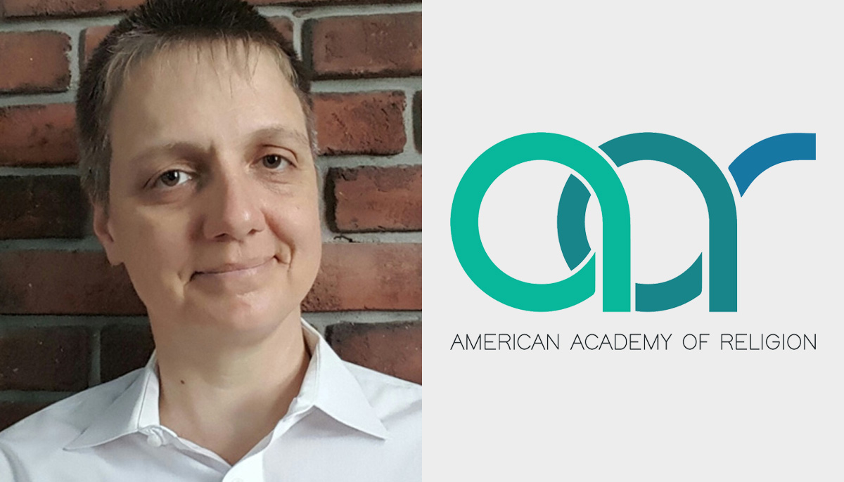 Dr. Claudia Schippert and the American Academy of Religion logo