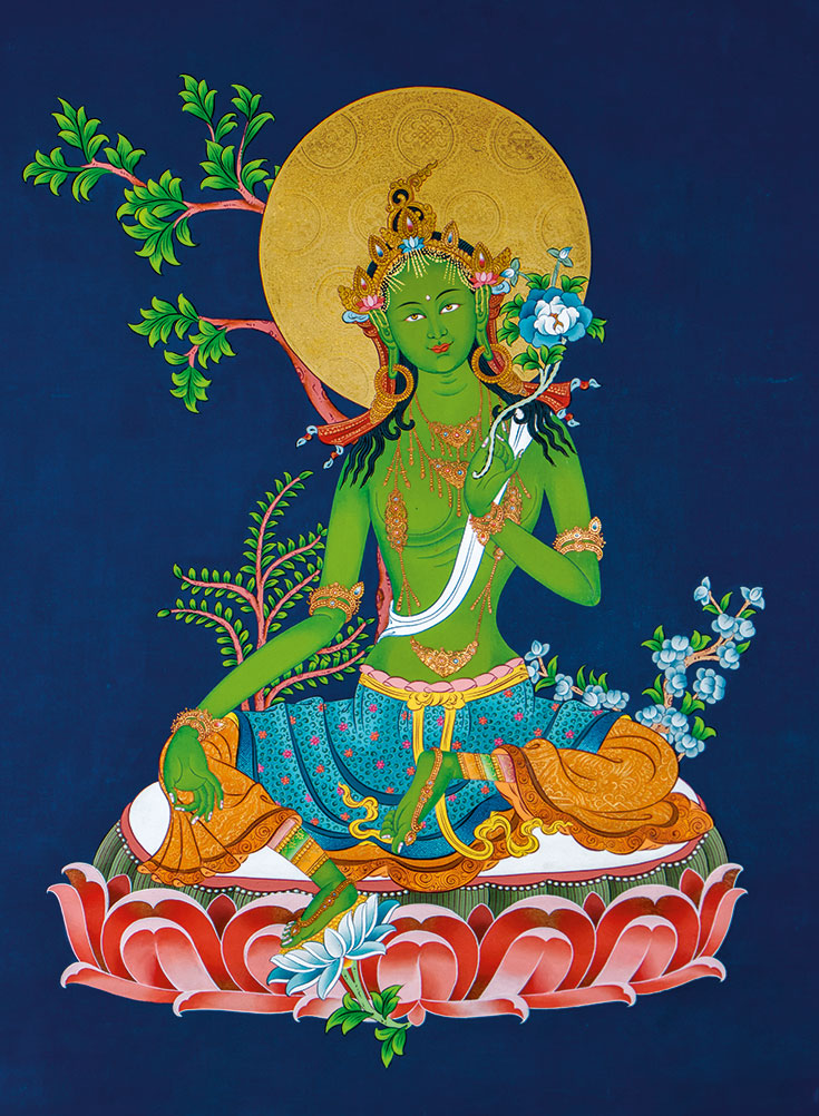 Green Tara thangka